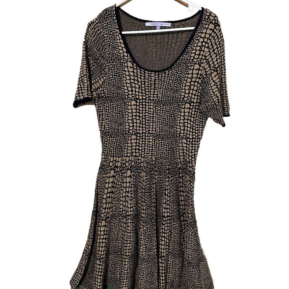 Luxe By Carmen Marc Valvo XLP PETITE Animal Print Fit & Flare Sweater Dress